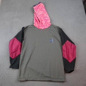 Rad Rags Hoodie Mens Small Multicolor Pullover Fleece Hood Colorblock Logo USA